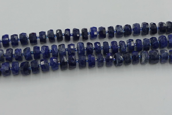 CRB582 15.5 inches 7*12mm faceted rondelle sodalite beads