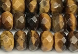 CRB5829 15 inches 4*6mm, 5*8mm, 6*10mm faceted rondelle yellow tiger eye beads