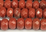 CRB5830 15 inches 4*6mm, 5*8mm faceted rondelle red jasper beads