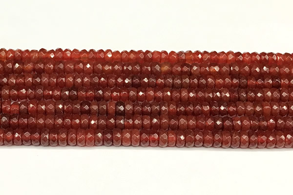 CRB5831 15 inches 4*6mm, 5*8mm faceted rondelle red agate beads