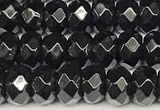 CRB5834 15 inches 4*6mm, 5*8mm faceted rondelle black agate beads