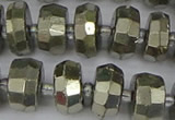 CRB598 15.5 inches 7*12mm faceted rondelle pyrite beads