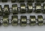 CRB625 15.5 inches 6*10mm tyre pyrite gemstone beads