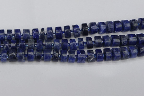 CRB641 15.5 inches 7*14mm tyre sodalite gemstone beads