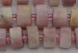 CRB653 15.5 inches 6*12mm tyre pink kunzite gemstone beads