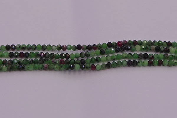 CRB702 15.5 inches 2.5*3mm faceted rondelle ruby zoisite beads