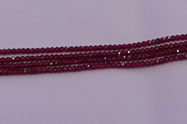 CRB704 15.5 inches 2*3mm faceted rondelle red garnet beads