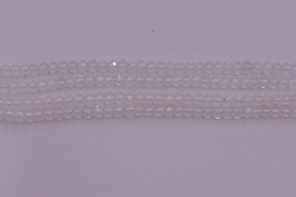 CRB709 15.5 inches 3*4mm faceted rondelle white crystal beads