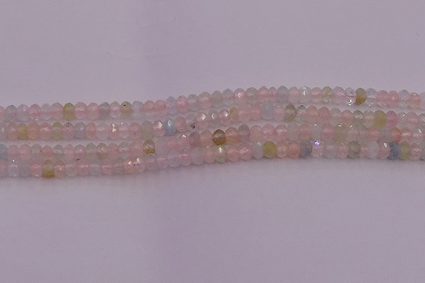 CRB716 15.5 inches 2.5*4mm faceted rondelle morganite beads