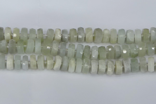 CRB813 15.5 inches 8*16mm faceted rondelle grey moonstone beads