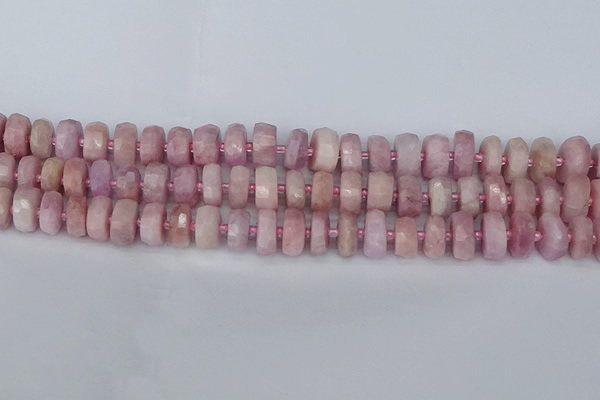 CRB826 15.5 inches 6*10mm faceted rondelle kunzite beads