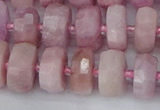 CRB827 15.5 inches 7*12mm faceted rondelle kunzite beads