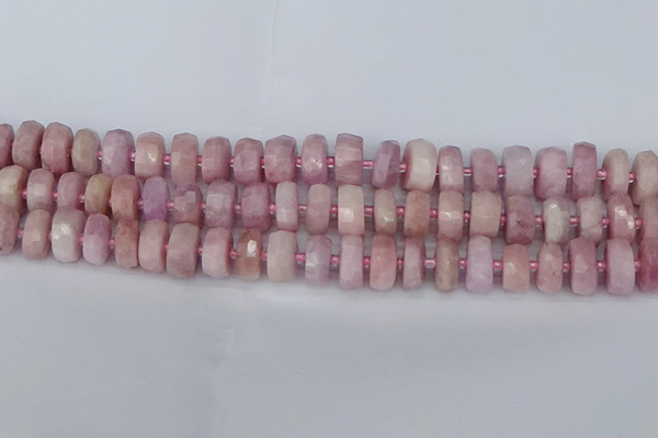 CRB827 15.5 inches 7*12mm faceted rondelle kunzite beads