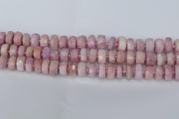 CRB828 15.5 inches 8*14mm faceted rondelle kunzite beads