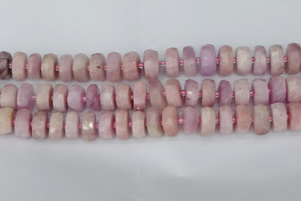 CRB830 15.5 inches 8*18mm faceted rondelle kunzite beads