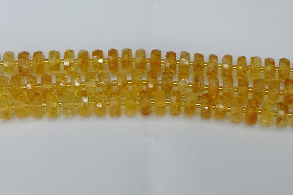 CRB845 15.5 inches 8*16mm faceted rondelle citrine beads