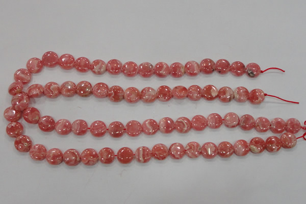 CRC106 15.5 inches 12mm flat round natural argentina rhodochrosite beads