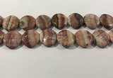 CRC1073 15.5 inches 25mm flat round rhodochrosite beads