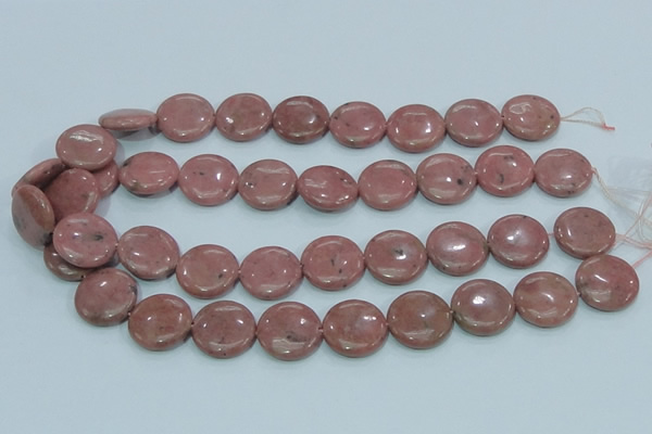 CRC207 16 inches 20mm flat round rhodochrosite gemstone beads