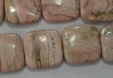 CRC303 15.5 inches 18*18mm square Peru rhodochrosite beads