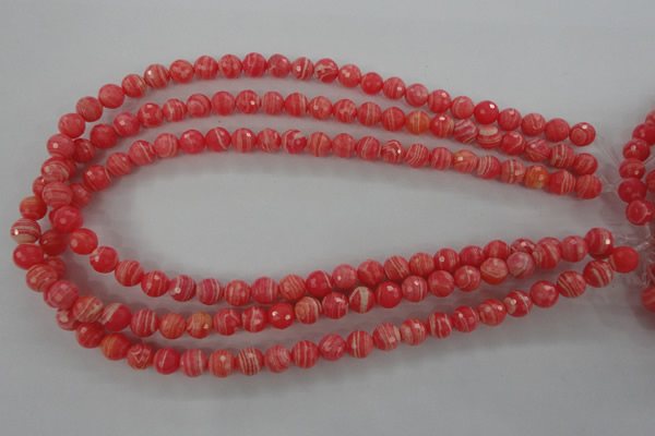 CRC403 15.5 inches 10mm faceted round synthetic rhodochrosite beads