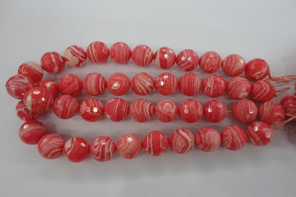 CRC406 15.5 inches 16mm faceted round synthetic rhodochrosite beads