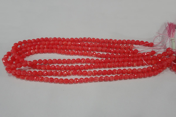 CRC511 15.5 inches 6mm faceted round synthetic rhodochrosite beads