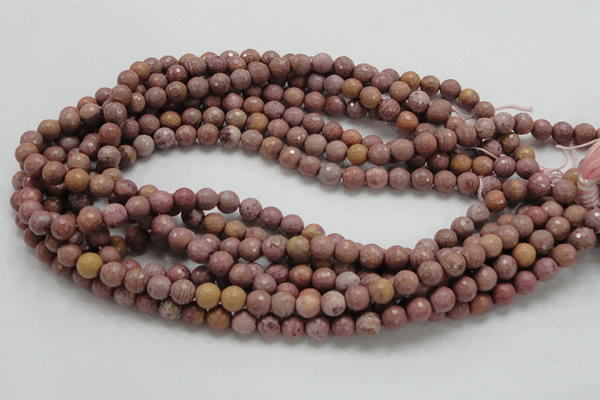 CRC58 15.5 inches 8mm faceted round rhodochrosite gemstone beads