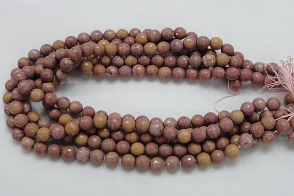 CRC59 15.5 inches 10mm faceted round rhodochrosite gemstone beads