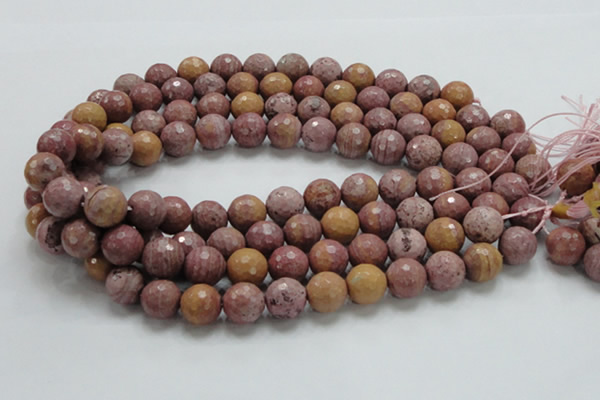 CRC61 15.5 inches 14mm faceted round rhodochrosite gemstone beads