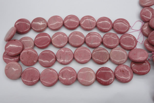 CRC694 15.5 inches 25mm flat round rhodochrosite beads wholesale
