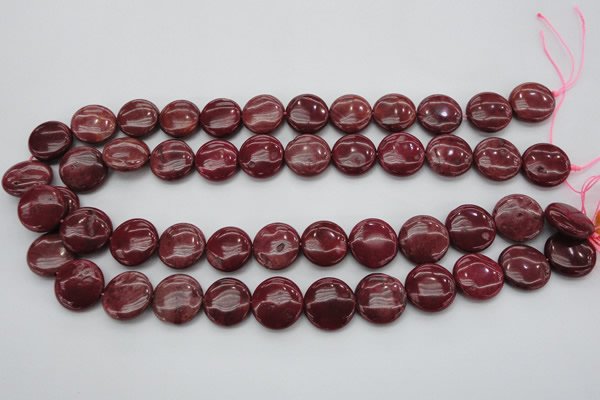 CRC816 15.5 inches 16mm flat round Brazilian rhodochrosite beads