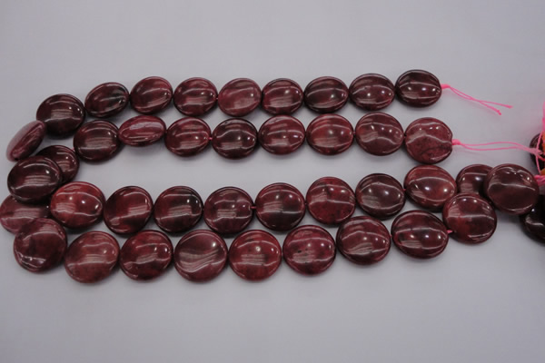 CRC819 15.5 inches 25mm flat round Brazilian rhodochrosite beads