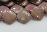 CRC85 15.5 inches 13*13mm diamond rhodochrosite gemstone beads