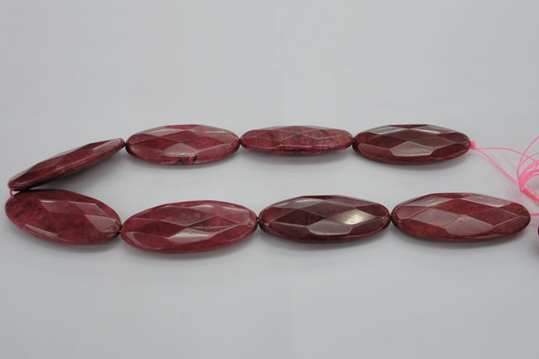 CRC862 15.5 inches 25*50mm faceted oval Brazilian rhodochrosite beads