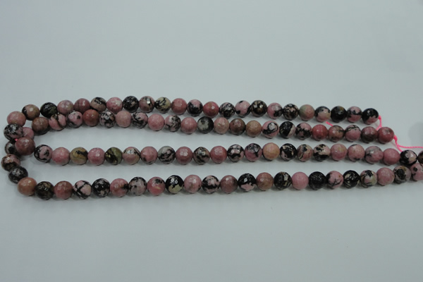CRD11 15.5 inches 6mm faceted round rhodonite gemstone beads