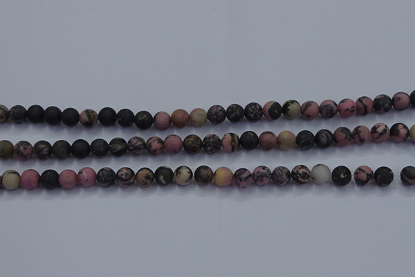 CRD23 15.5 inches 4mm round matte rhodonite beads wholesale