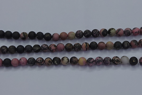 CRD25 15.5 inches 8mm round matte rhodonite beads wholesale