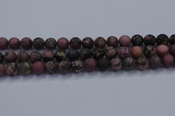 CRD27 15.5 inches 12mm round matte rhodonite beads wholesale