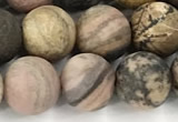 CRD367 15 inches 8mm round matte rhodonite beads