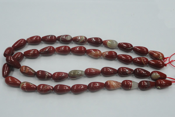 CRE04 16 inches 10*20mm teardrop natural red jasper beads wholesale