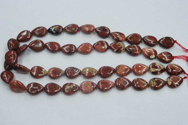CRE15 16 inches 13*18mm flat teardrop natural red jasper beads wholesale