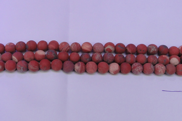 CRE161 15.5 inches 6mm round matte red jasper beads