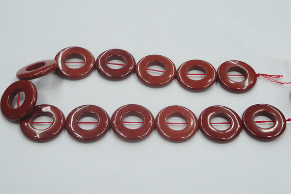 CRE22 16 inches 30mm donut natural red jasper beads wholesale