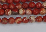 CRE330 15.5 inches 4mm faceted round red jasper beads