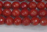 CRE339 15.5 inches 6mm faceted round red jasper beads
