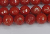 CRE340 15.5 inches 8mm faceted round red jasper beads