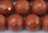 CRE365 15 inches 8mm faceted round red jasper beads