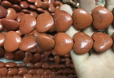 CRE67 15.5 inches 20*23mm heart red jasper beads wholesale