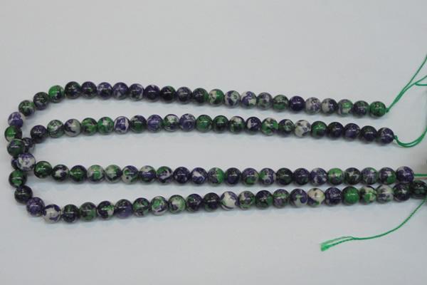 CRF03 15.5 inches 8mm round dyed rain flower stone beads wholesale
